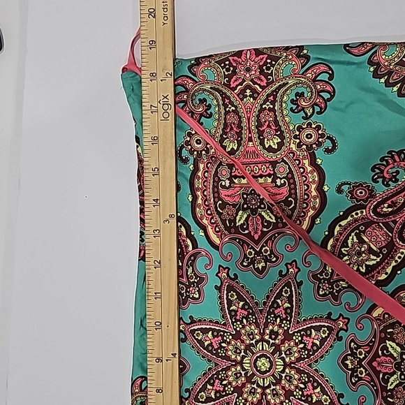 Tibi Paisley Skirt, draw string skirt Size 4 with slide hooks Green Pink brown - Picture 4 of 11